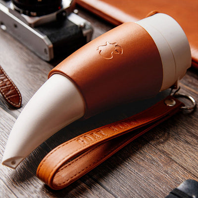 Creative Goat Horns Coffee Mug 230ML Stainless Steel Vacuum Cup Flask Tea Cups Travel Couple Water Bottle with Rope