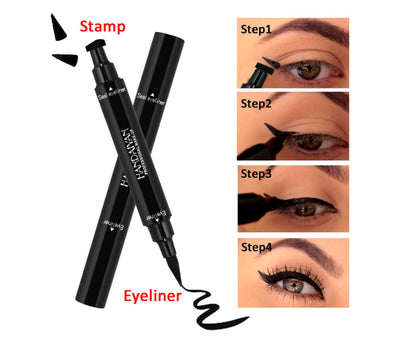 Double-Headed Seal Eyeliner Triangle Seal Eyeliner 2-In-1 Waterproof Eyeliner