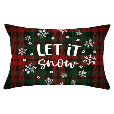 Christmas Printed Linen Backrest Pillowcase