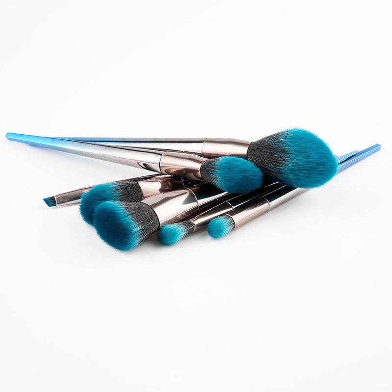 7 Diamond Makeup Brushes Blue Black Gradient