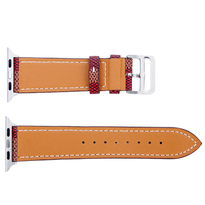 Compatible with Apple, Watch Strap Iwtch Strap Checkered Iwatch Leather Watchband