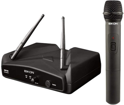 EIKON WM100M - Radio Microfono Professionale Wireless Sistema VHF a Gelato per Canto O Karaoke, Nero