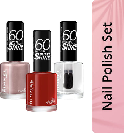 Smalto Unghie 60 Seconds Super Shine - Asciugatura Rapida E Lunga Durata - 315 Queen of Tarts! (Rosso Classico) - 8 Ml