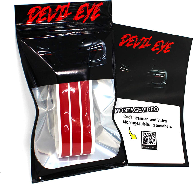 Devil Eye Película Lamina Para El Borde De Los Faros Autoadhesivo Tuning Accesorios Para El Coche Tiras Decorativas Rojo KX004