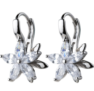 Diamond Flower Earrings