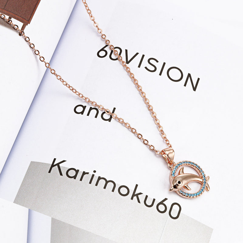 Dongguan Jewelry Manufacturer Direct Selling Romantic Dolphin Necklace Personality Korean Tide Female Copper Pendant Simple Fashion Necklace