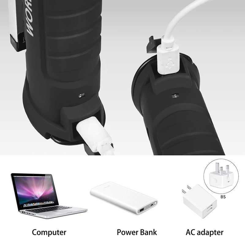 Torcia LED Lampada Da Lavoro Ricaricabile USB Lampada Magnetica COB Lampade Di Ispezione 5 Modalità Lampada E Gancio per Auto/Campeggio/Bbq/Home E Di Emergenza