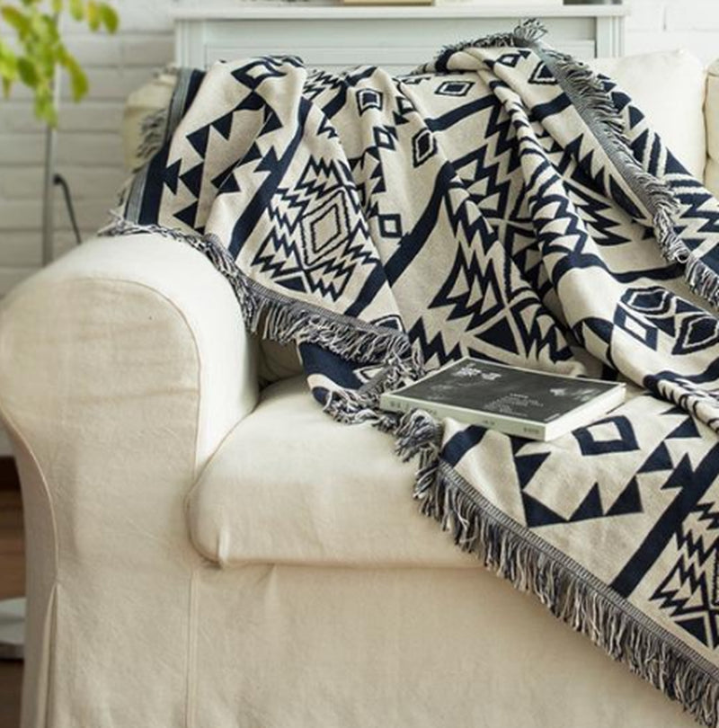 Geometric Cotton Blanket/ Throw/ Comforter