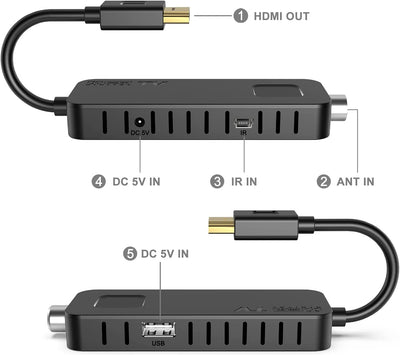 Decoder DVB-T2 Decoder Digitale Terrestre 2023 - HDMI TV Stick, Dolby Audio HD 1080P H265 HEVC Main 10 Bit, Supporto USB Wifi/Multimedia/Pvr [Includere 2In1 Telecomando Universale]