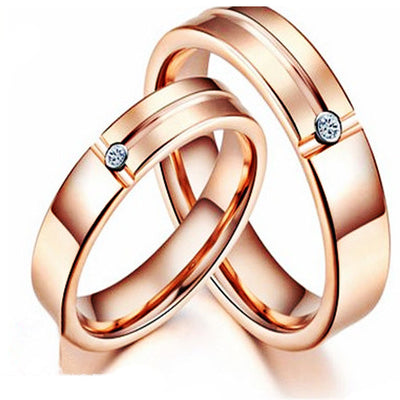 European and American Hot Sale Tungsten Gold Ring Trend Rose Gold Slotted Zircon Tungsten Steel Jewelry