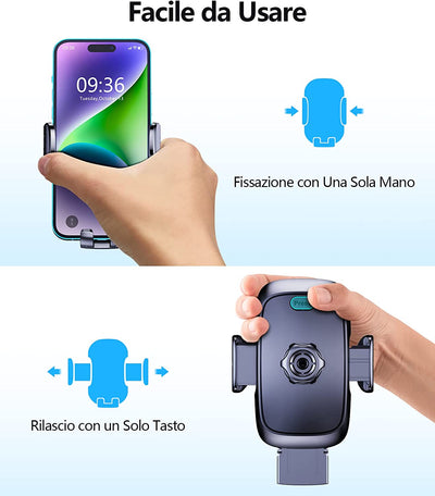 Porta Cellulare Auto, [2023 Upgrated Clip] Supporto Telefono Auto per Presa D'Aria Dell'Auto, 360°Di Rotazione Porta Telefono Macchina Universale Compatibile Con Iphone/Samsung/Xiaomi