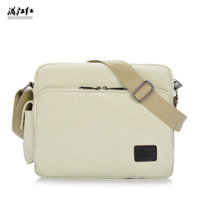 Manjianghong New Canvas Bag Bag Bag Retro Trend of Men'S Business Metrosexual Inclined Shoulder Bag Foreign Trade Package