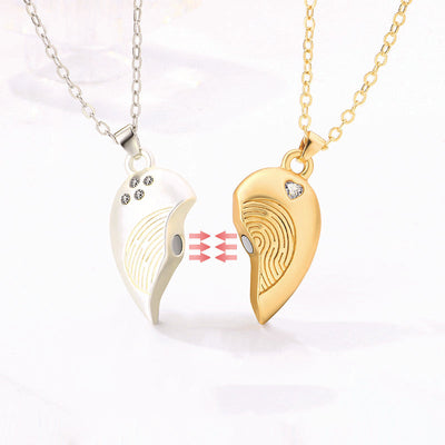 Women'S Fashion Simple Fingerprint Stitching Magnet Necklace