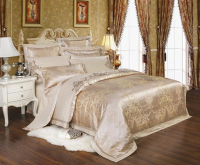 Ice Silk Jacquard European Luxury High-End Linen and Cotton Bedding Set