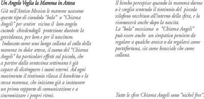 CHIAMA ANGELI CAMPANELLO BOLA MESSICANA Rodiata  Con Collana Cm.100 Cuore Bianco