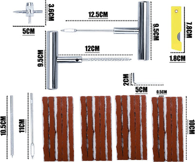 Kit Di Riparazione Pneumatici, Kit Antiforatura per Auto Strumento Di Riparazione Forature, 20 Strisce Di Riparazione