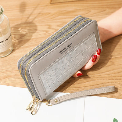 Ladies Long Large-Capacity Double Zipper Wallet