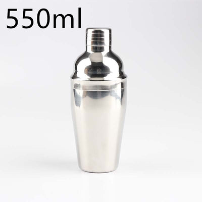 Stainless Steel Cocktail Shaker with Wooden Stand for Home Bar Party