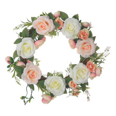 Christmas Wreath, Artificial Simulation Rose Flowers Garland Wreath