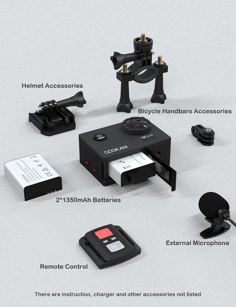 4K 60Fps Action Cam 20MP EIS Wifi Fotocamera Subacquea Impermeabile 40M Sott&