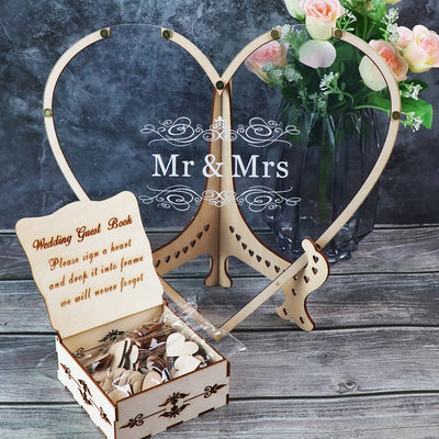 Guest X Heart Shaped Wooden Guest Message Drop Box