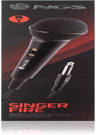 SINGER FIRE - Microfono Dinamico, Microfono Con Cavo Da 3 Metri, Conessione Jack 6,3Mm E Pulsante On/Off