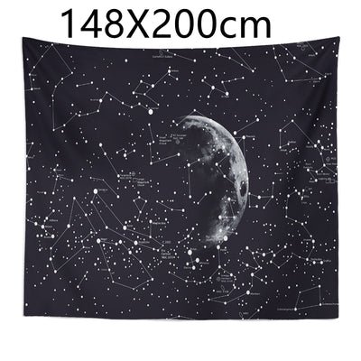 Constellation Tapestry Fantasy Starry Sky Blanket Galaxy Space Pattern Towel Wall Hanging Cloth Bedspread Bedroom Decoration