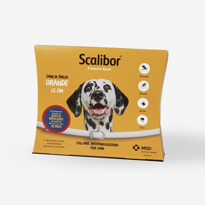 Scalibor - Collare Antiparassitario, Antipulci, Antizecche, Leishmaniosi, per Cani Di Taglia Grande, 12 Mesi Di Protezione, Bianco, 65Cm