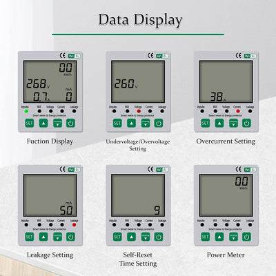 Contatore Energia Elettrica, Misuratore Consumo Elettrico Con Kwh Meter Wifi Guida DIN Digitale LCD, Contatore Di Energia Monofase Multifunzione 220V