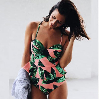 2021 Sexy Bikini Swimwear Women Push up Swimsuit High Waisted Bathing Suit Floral Biquini Two Piece Bikinis Tankini Beachwear