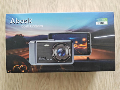 Dash Cam Doppia Telecamera per Auto,1080P Visione Notturna, Rilevatore Di Movimento, Monitor Di Parcheggio, 4 Pollici Obiettivo Grandangolare Di 310°, WDR, G-Sensor, Registrazione in Loop