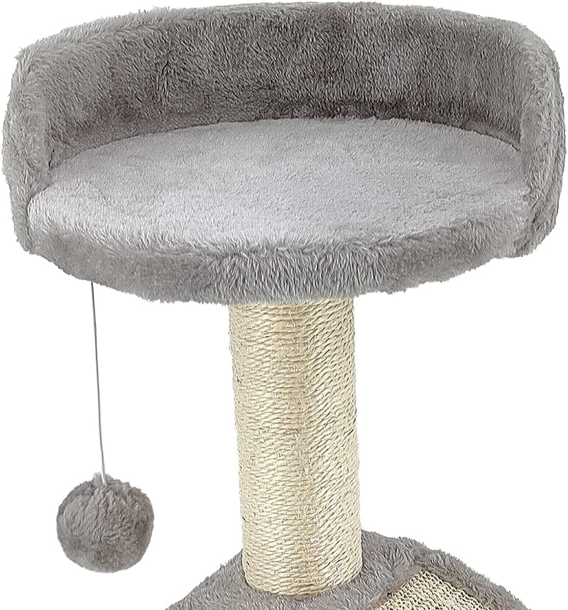 TIRAGRAFFI per Gatti Alto 54 CM. GRAFFIATOIO Parco Giochi Gioco Da Gatto Con Corda SISAL E Cuccia Albero GRAFFIO Palestra - Grigio