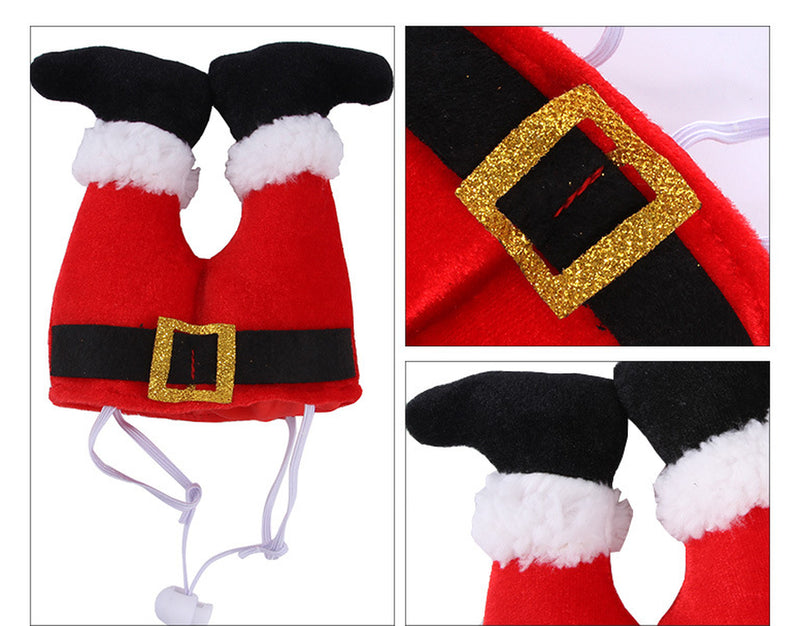 Dog Cat Christmas Costume Christmas Hat for Pet Outfit for Small Dogs Cute Fleece Hat Party Event Apparel Funny Clothes Accessory