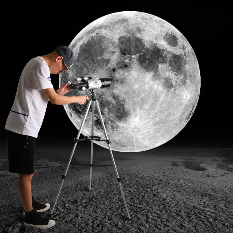 Telescopio, Apertura 70 Mm, 400 AZ, Rifrazione Astronomica per Bambini E Principianti Telescopio Da Viaggio Adulto D-70400