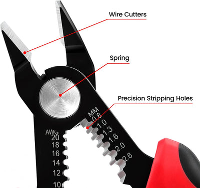 2 in 1 Pinza Da Taglio Diagonale, Tronchesina Da Elettricista per Tagli Di Precisione, Multifunzionale Pinza Da Taglio Diagonale, Spellafili E Tagliafili.