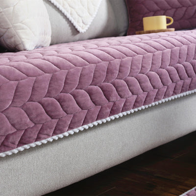 Thicken Plush Quilted Sofa Towel Universal Sectional Sofa Cover Anti-Slip Couch Covers for Sofa Warm Soft Bay Window Mat