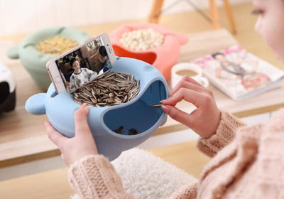 Creative desktop trash can use bedroom living room office mini - lazy people's small table bed lazy fruit tray