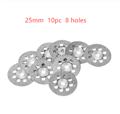 0pcs Set 30mm Mini Diamond Saw Blade Silver Cutting Discs With 2X Connecting Shank For Dremel Drill Fit Rotary Tool