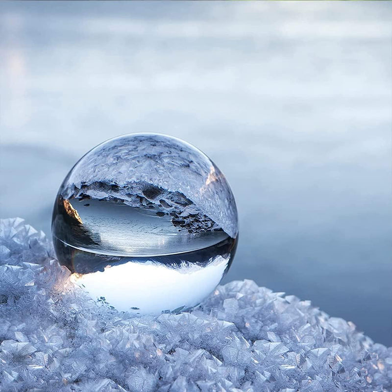 Sfera Di Vetro, K9 Sfera Di Cristallo, 80Mm K9 Sfera Vetro Trasparente per Fotografia, Sfera Di Cristallo Palle Di Vetro per Foto, per Fotografia, Decorazione, Divinazione