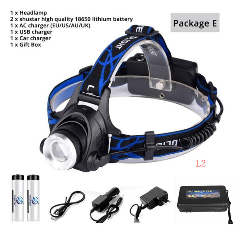 USB Charging Built-In Smart Sensor Head-Mounted Outdoor Fishing Headlight