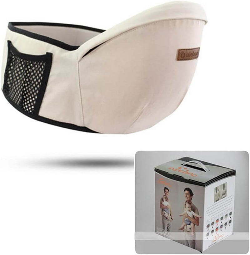 Cintura Porta Bebè, Neonato Marsupio Hipseat, Baby Carrier Ergonomico, Hipseat Marsupio, Ergonomico Neonati Marsupio, per Bambini Di Età Compresa Tra 3 E 36 Mesi (Bianco Sporco)