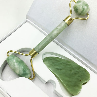 Rose Quartz Roller Slimming Face Massager Lifting Tool Natural Jade