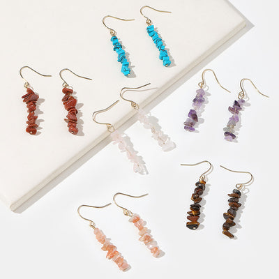 New Natural Crystal Stone Women'S Earrings