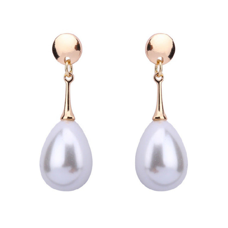 Waterdrop Pearl Simple Personality Earrings