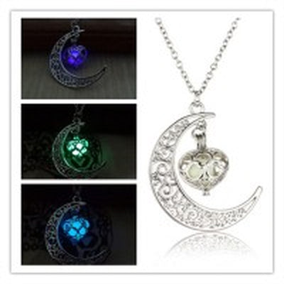 Glowing Pendant Necklaces Silver Plated Chain Necklaces