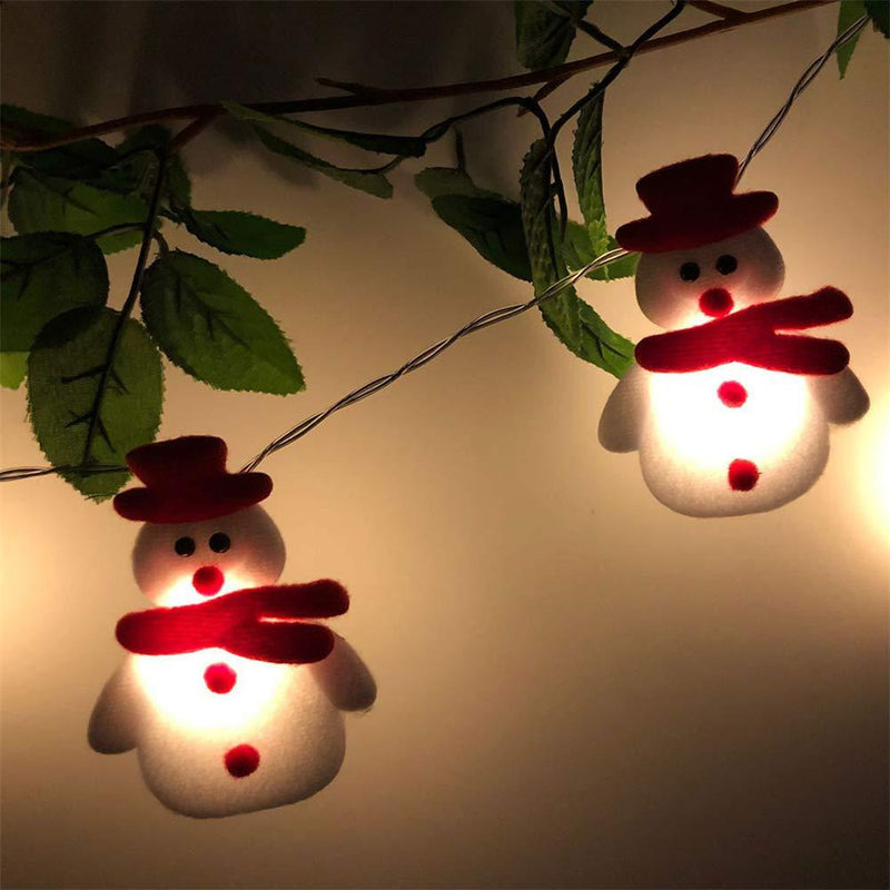 Snowman Christmas Tree LED Garland String Lights Snowflakes String Fairy Lights Hanging Ornaments