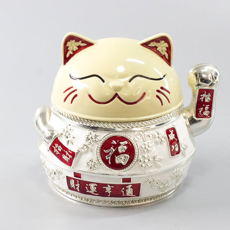 Lucky Cat Ashtray Creativity Personality Trendy Home Living Room with Cover Anti-Fly Ash Uxury High-End Simple Ashtray