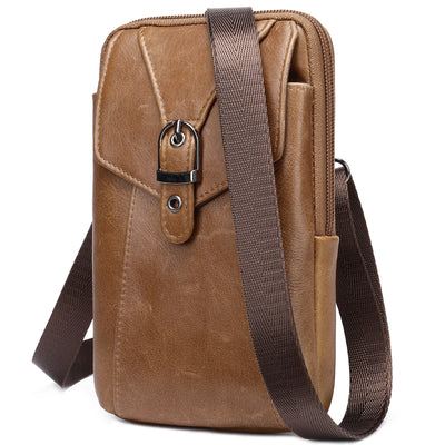 Men'S Leather Casual One-Shoulder Messenger Bag