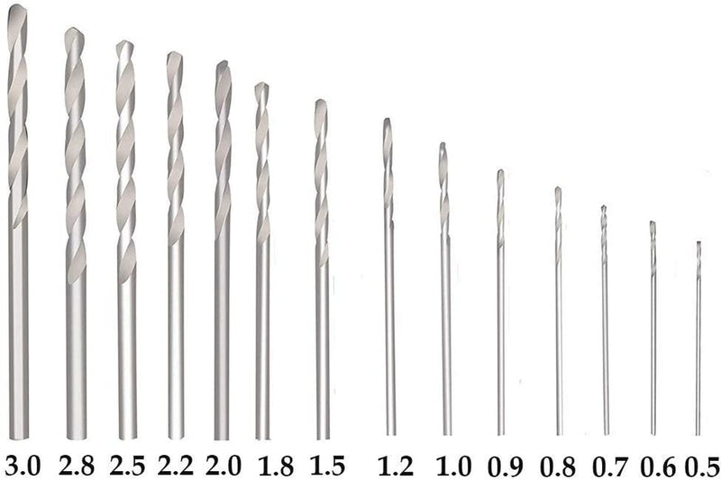 Mini Trapano a Mano 14 Pcs Twist Drill Punte Trapano Elicoidali Precision 0.5-3.0Mm per Foratura Modellismo Fai-Da-Te