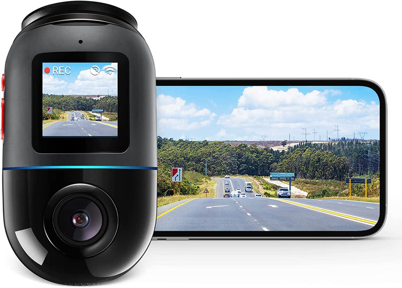 Dash Cam Omni, Rotazione a 360°, Visione Notturna Superiore, Memoria Emmc Da 128GB Integrata, Registrazione Time-Lapse, Modalità Parcheggio 24H, Rilevamento Del Movimento AI, 1080P Full HD